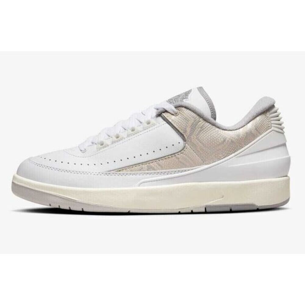 Nike Air Jordan 2 Python Low White/Cement Grey-Sanddrift DV9956-100 Men's SZ 7.5